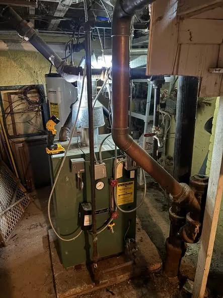 Boiler and connected mechanical piping