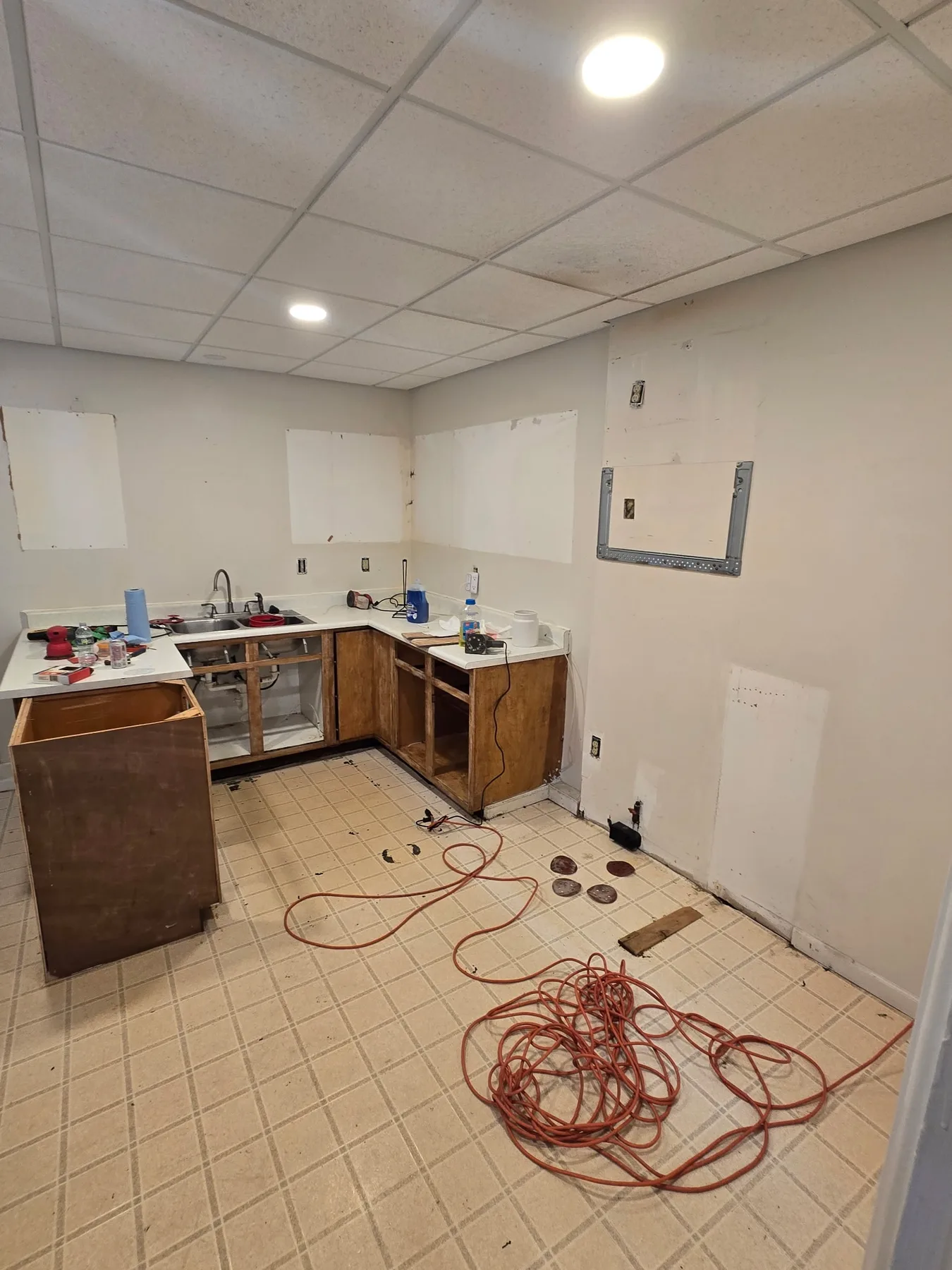 Kitchen during removal work
