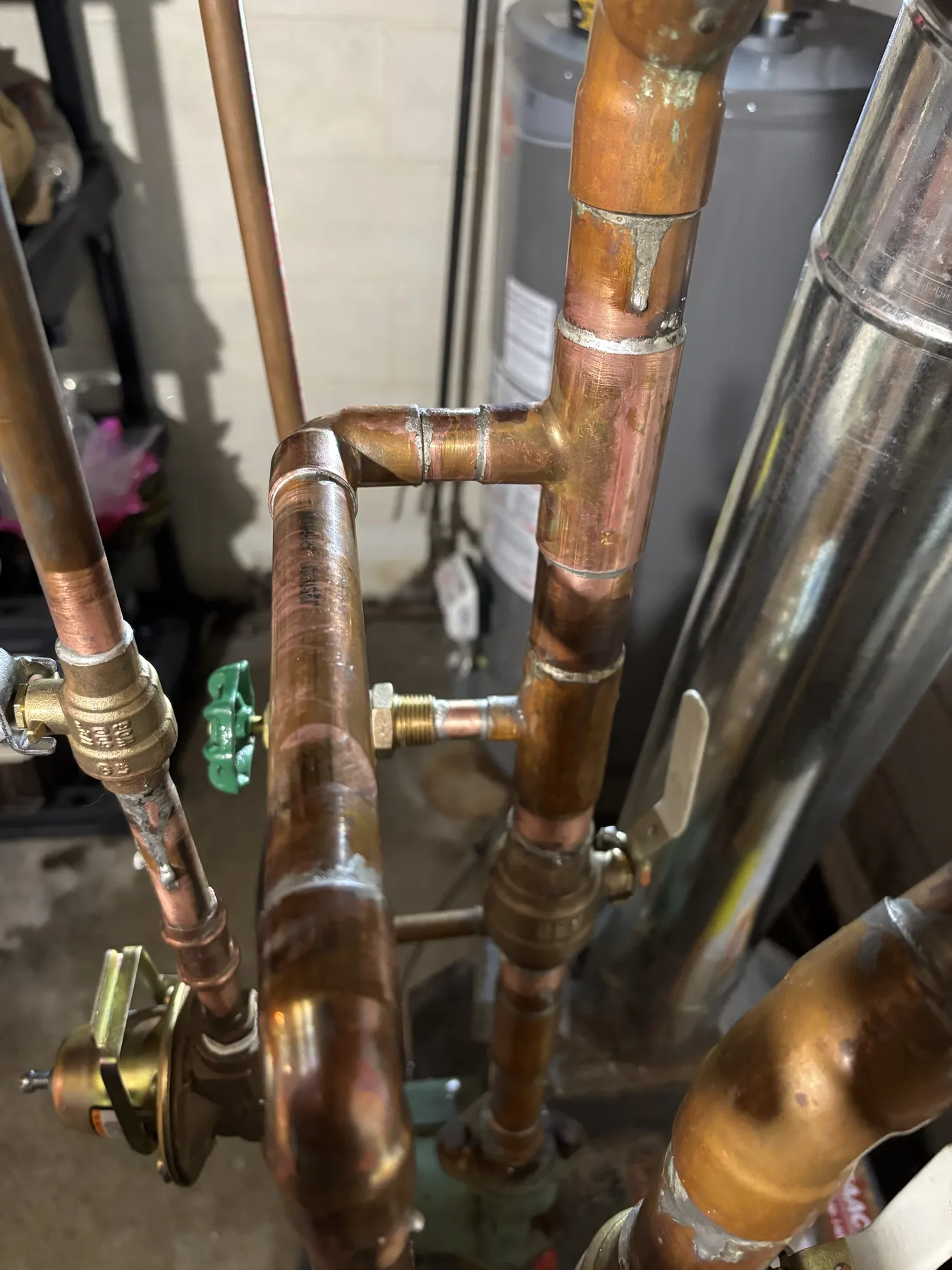 Replacement valves and hot-water piping