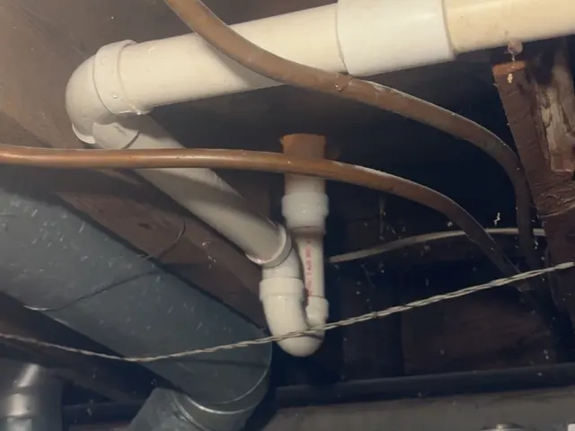 Newly installed waste line